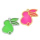 Enameled Zamak Pendant Rabbit Frame 27x30mm