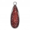 Argent 999° plaqué antique/ Rouge pailleté