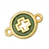 24K Gold Plated/Transparent Green