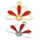 Charm Demi-Fleur en Zamak Émaillé 21 x 13 mm