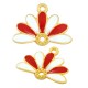 Charm Demi-Fleur en Zamak Émaillé 21 x 13 mm