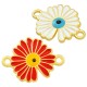 Conector de Metal Zamak Flor Margarita Ojo y Esmalte 18mm