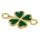 Enameled Zamak Connector Four Leaf Clover 12x13mm