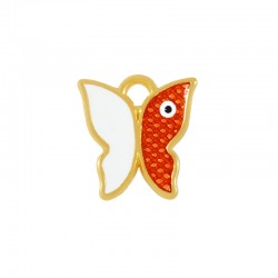 Breloque en Zamak Émaillé Papillon avec œil Maléfique 12 x 13 mm