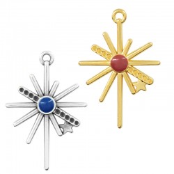 Pendentif en Zamak Émaillé Étoile Polaire 23 x 33 mm