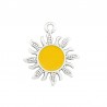 999° Silver Antique Plated/ Amber Yellow