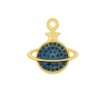 24K Gold Plated/Transparent Blue