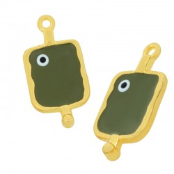 Pendentif en Zamak Émaillé avec œil Maléfique 12 x 21 mm