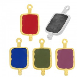 Pendentif Charm en Zamak Émaillé 12 x 21 mm