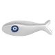 Perla in Zama Smaltata con Pesce e Occhio Malvagio 25X8 mm Ø1.6 mm