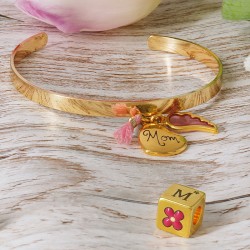 Colgante de Metal Zamak Ala con Esmalte 8x16mm