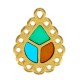 Enameled Zamak Charm Teardrop 22x24mm