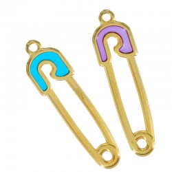 Pendentif en Zamak Émaillé Épingle de Sûreté 13X44Mm