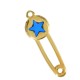 Colgante de Metal Zamak Imperdible Estrella con Esmalte 14x40mm