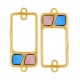 Colgante de Metal Zamak Paralelogramo con Esmalte 19x37mm