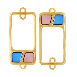 Enameled Zamak Pendant Rectangular 19x37mm