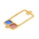 Enameled Zamak Pendant Rectangular 19x37mm