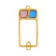 Colgante de Metal Zamak Paralelogramo con Esmalte 19x37mm