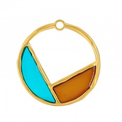 Pendentif rond en Zamak Émaillé 40 mm