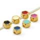Enameled Zamak Bead Hexagon 7x6mm Ø1.7mm