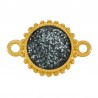 Plaqué or 24 carats/ Noir pailleté