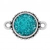 Argent 999° plaqué antique/turquoise pailleté