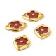 Connettore in Zama Ovale Fiore con Smalto 20x15mm