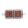 Placcato argento antico 999°/rosso glitterato