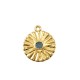 Enameled Zamak Charm Round Sun 22mm