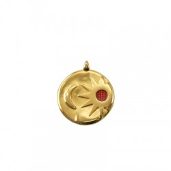 Pendentif soleil et lune en Métal/Zamak émaillé 24mm