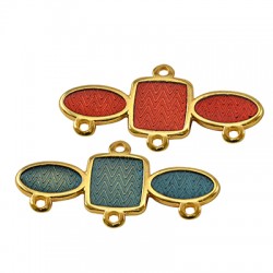 Pendentif géométrique en Métal/Zamak émaillé 40x12mm