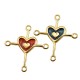 Enameled Zamak Pendant Cross Heart 29x32mm