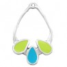 Argent 999° plaqué antique/ Citron vert/ Azur
