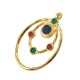 Pendentif ovale en Métal/Zamak émaillé 34x44mm