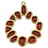 24K Gold Plated/ Red Transparent