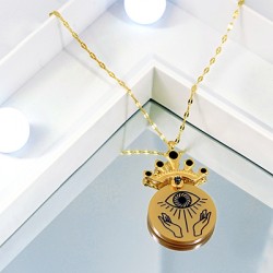 Enameled Zamak Pendant Crown 30x18mm