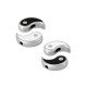Enameled Zamak Charm Yin Yang 7x12mm Ø1.6mm (2pcs/Set)