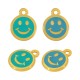Charm rond en Zamak Émaillé Smile Face 12 mm