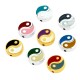 Enameled Zamak Bead Round Yin & Yang 12mm Ø1.6mm