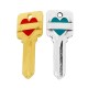 Charm cœur clé en Zamak Émaillé 11 x 30 mm