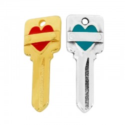 Charm cœur clé en Zamak Émaillé 11 x 30 mm