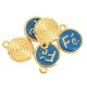 Charm rond en Zamak Émaillé « Fé » Foi 14 mm