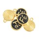 Enameled Zamak Charm Round "Fé" Faith 14mm