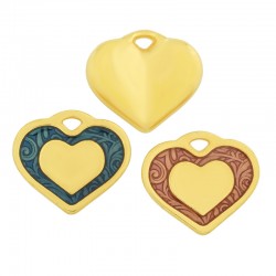 Ciondolo in Metallo Zama Cuore Smaltato 17x15mm