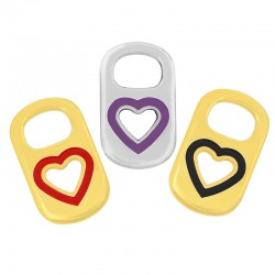 Connettore in Metallo Zama Cuore con Occhio Smaltato 26x16mm