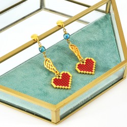 Enameled Zamak Charm Heart 23x21mm