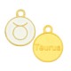 Enameled Zamak Charm Round Star Sign Taurus 12mm