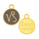Charm rond en Zamak Émaillé Signe Astrologique Capricorne 12 mm