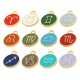 Charm rond en Zamak Émaillé 12 Signes du Zodiaque 12 mm