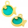 24K Gold Plated/ Transparent Turquoise